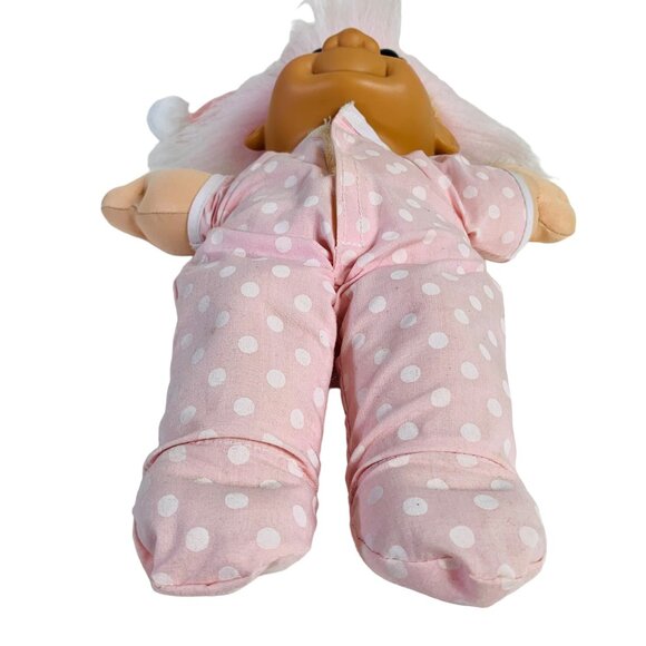 Russ Troll Doll Kidz Pink Polka Dot Pajamas Nightcap 12" Sleepyhead VTG 90s - Picture 5 of 14